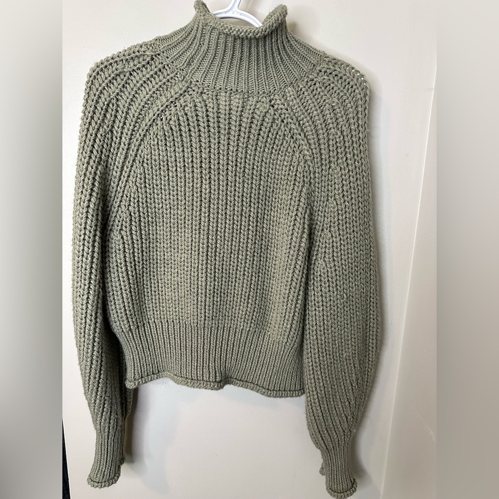 Cozy Olive Green Turtleneck Sweater + black long sleeve oversized sweater